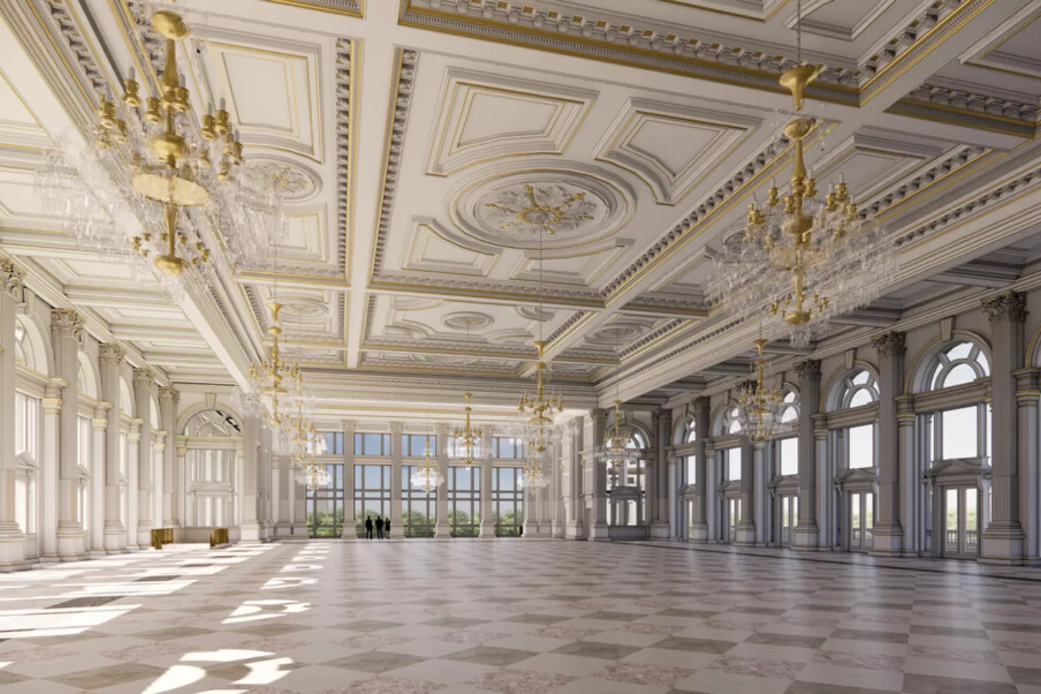 Trump’s New Mock-Ups of White House Ballroom Show Predictable Color Palette