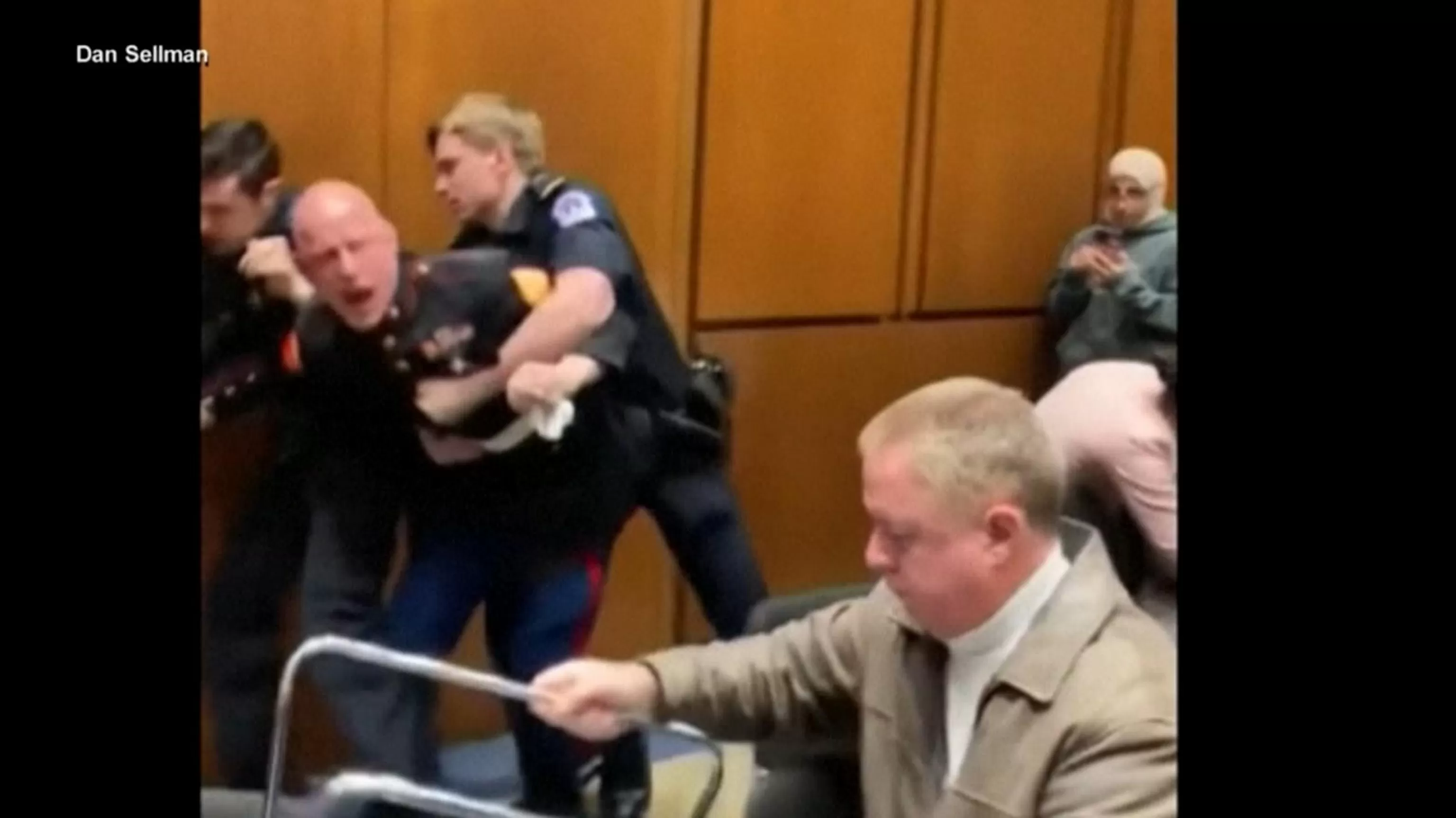 WATCH: Senator helps remove protester during Senate hearing