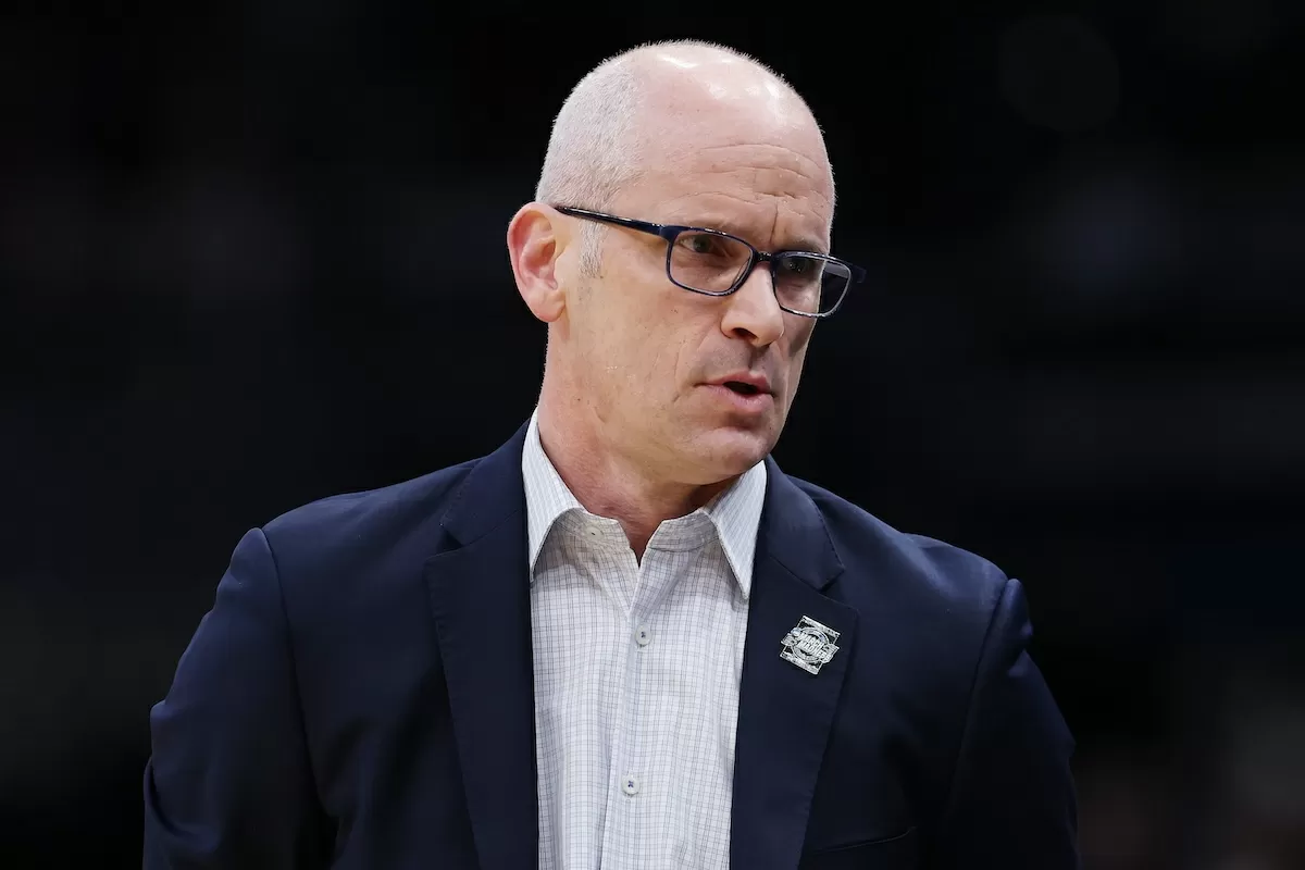 UConn’s Dan Hurley, Michigan's Dusty May Rub Foreheads Before Championship